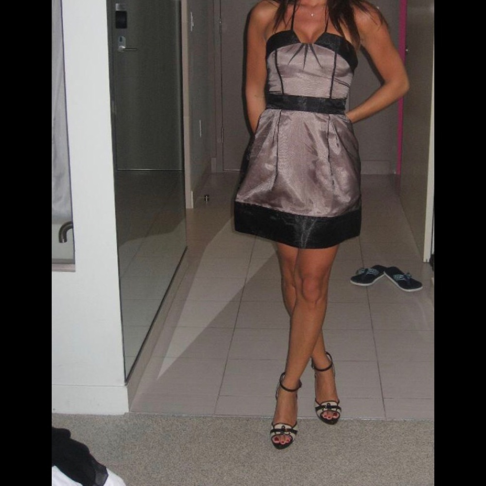 Jill Stuart  Halter Dress. Black & Blush.